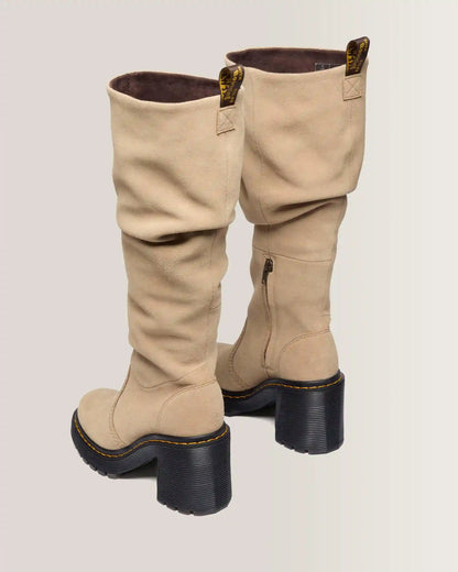Kasey Suede Knee High Heeled Boots