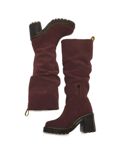 Kasey Suede Knee High Heeled Boots