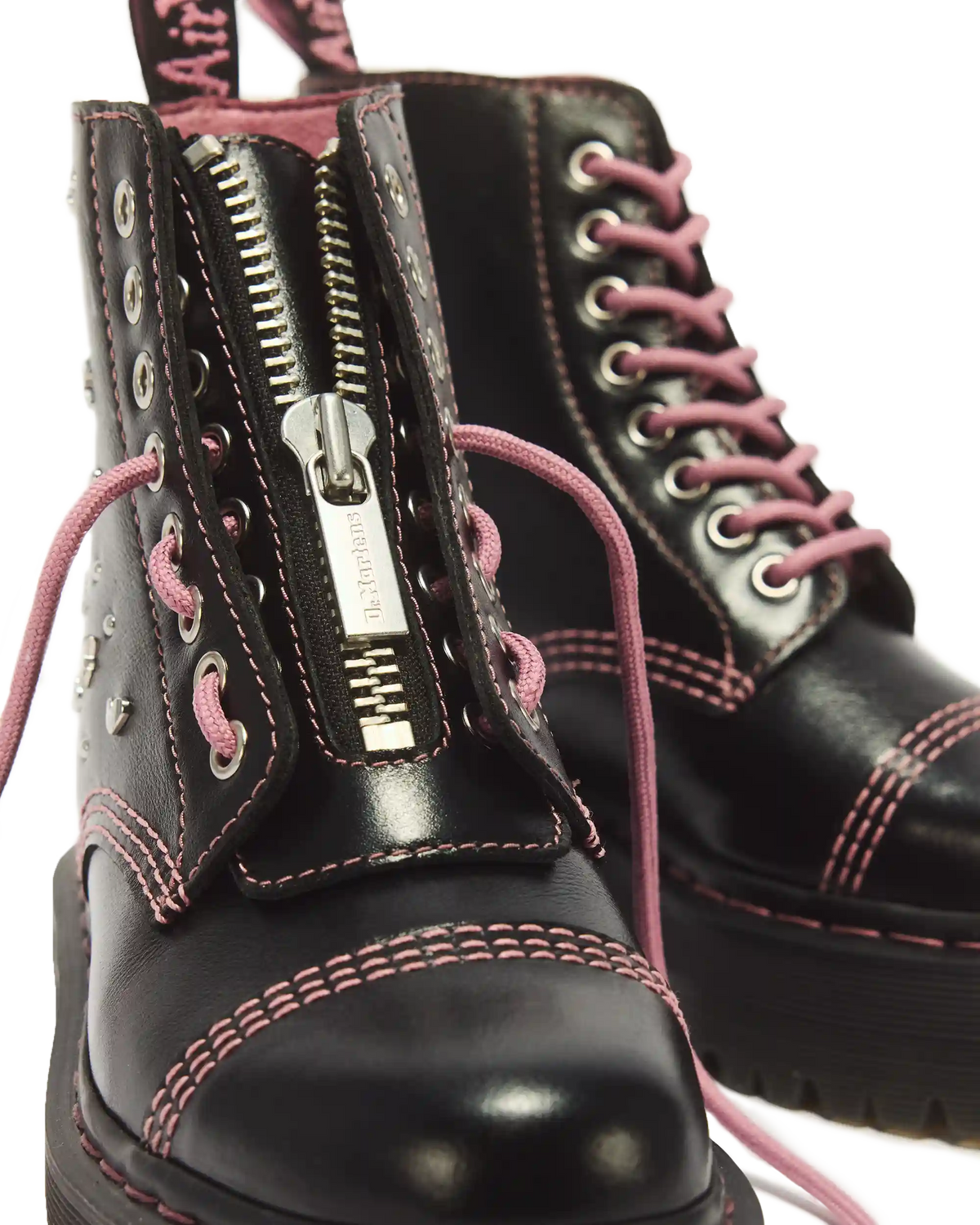 Sinclair Hearts & Stars 8 Eye Leather Platform Boots