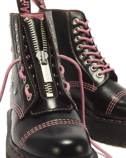 Sinclair Hearts & Stars 8 Eye Leather Platform Boots