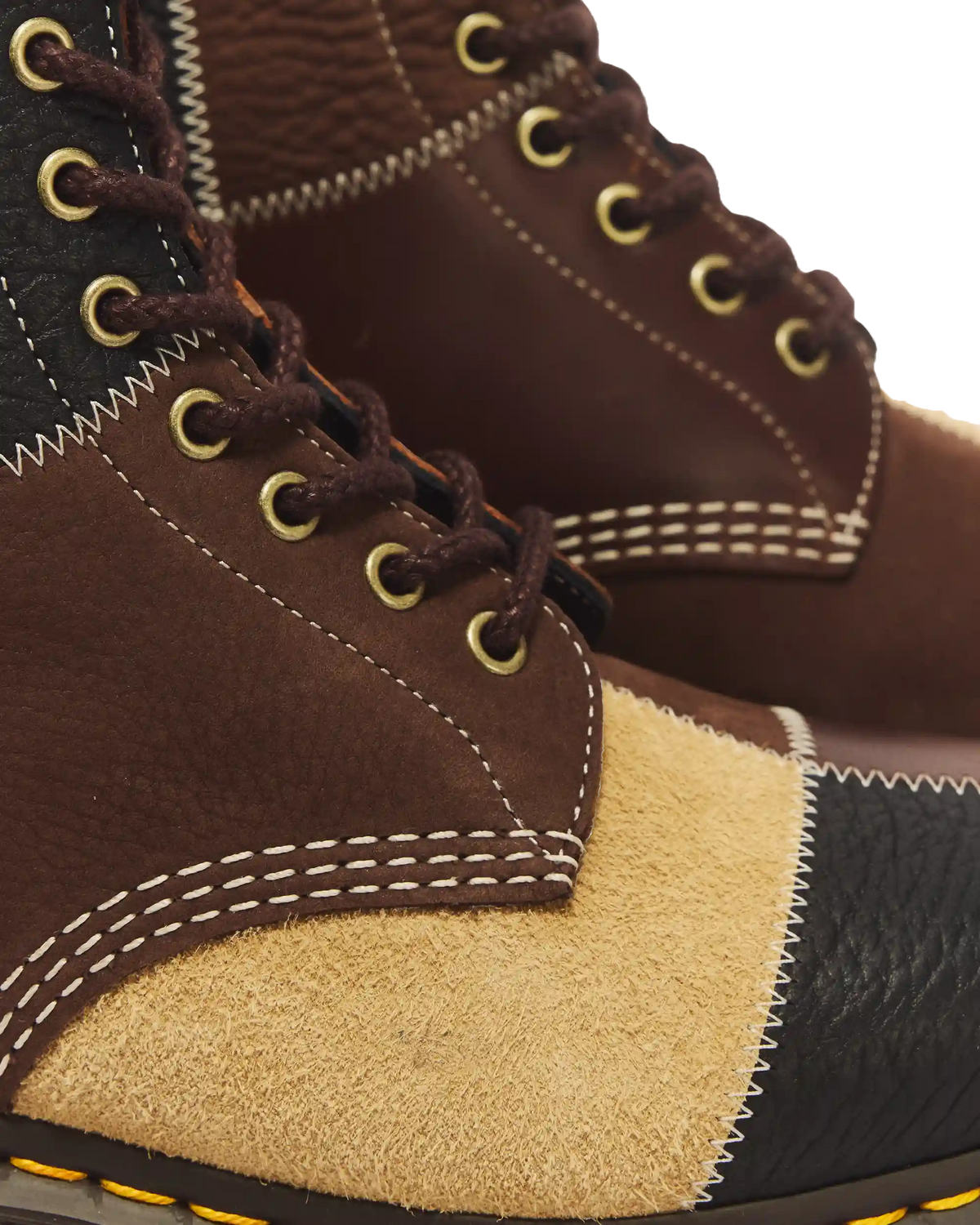 1460 Patchwork 8 Eye Leather & Nubuck Lace Up Boots