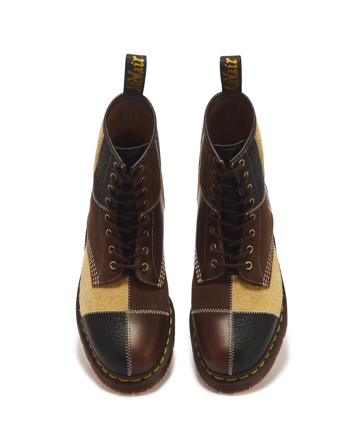 1460 Patchwork 8 Eye Leather & Nubuck Lace Up Boots