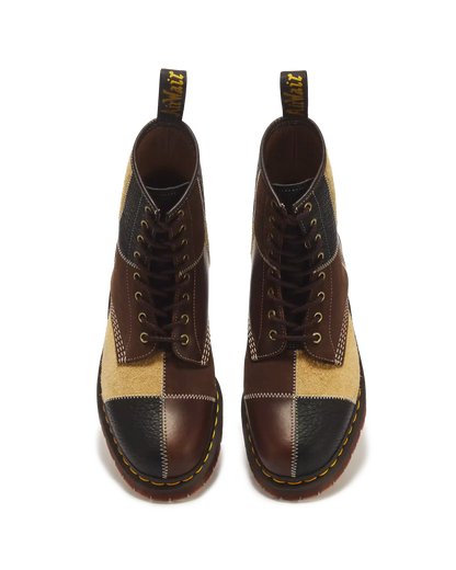 1460 Patchwork 8 Eye Leather & Nubuck Lace Up Boots