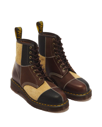 1460 Patchwork 8 Eye Leather & Nubuck Lace Up Boots