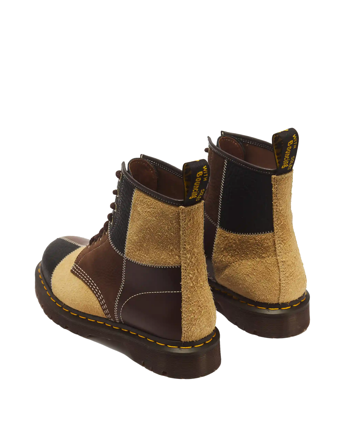 1460 Patchwork 8 Eye Leather & Nubuck Lace Up Boots