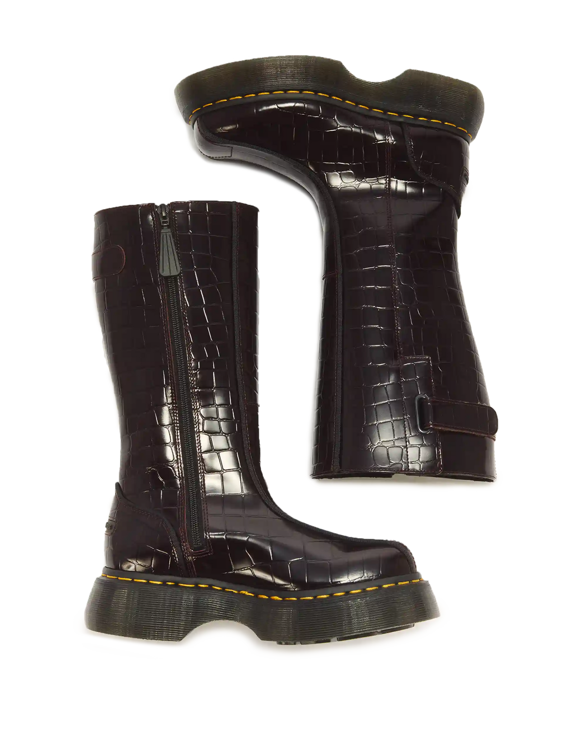 Buzz Hi Croc Emboss Leather Boots