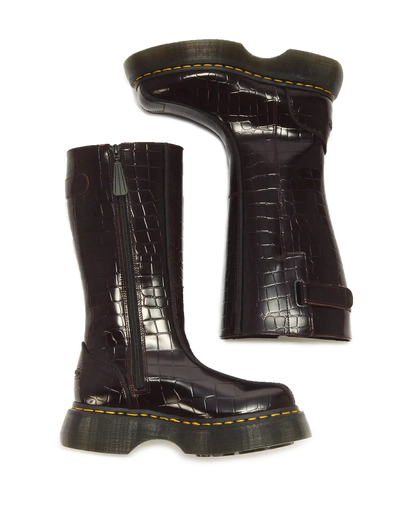 Buzz Hi Croc Emboss Leather Boots