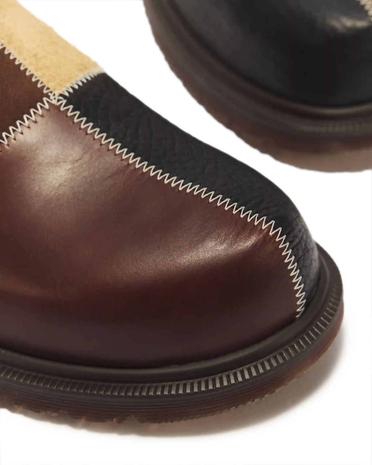 San Patchwork Leather & Nubuck Mules