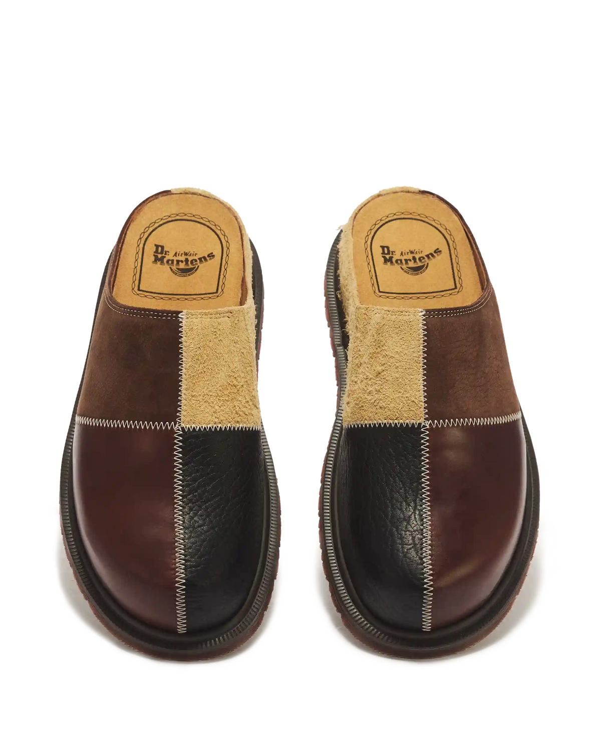 San Patchwork Leather & Nubuck Mules