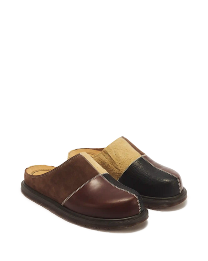San Patchwork Leather & Nubuck Mules