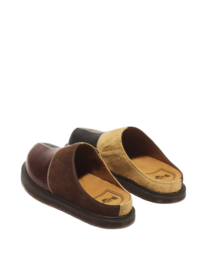San Patchwork Leather & Nubuck Mules