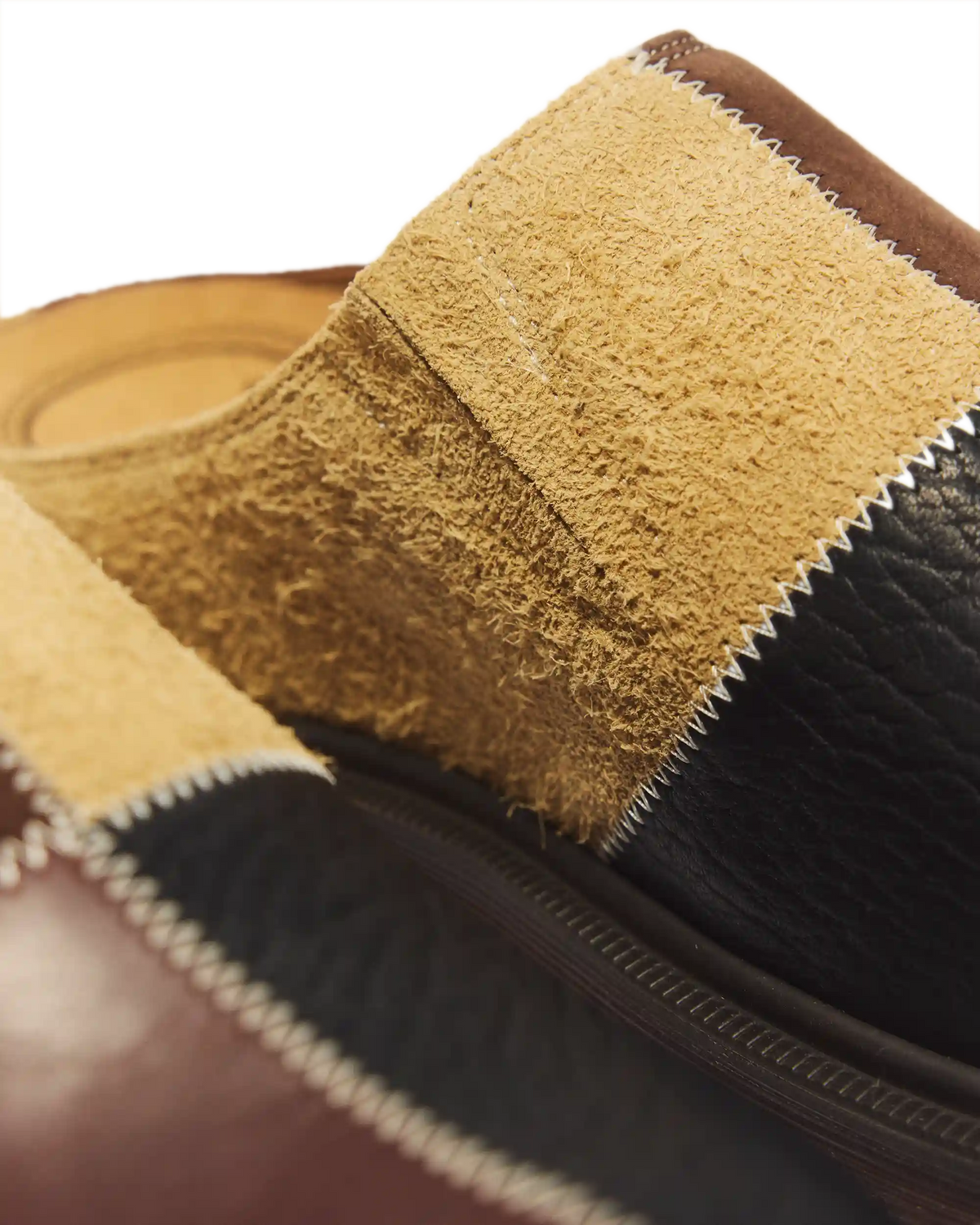 San Patchwork Leather & Nubuck Mules