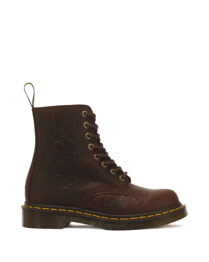 1460 Pascal Deboss Floral 8 Eye Crazy Horse Leather Boots