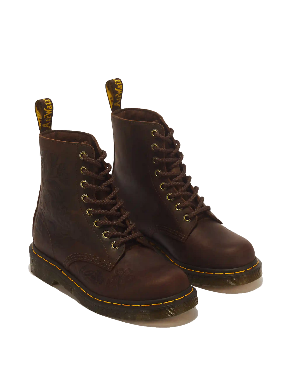 1460 Pascal Deboss Floral 8 Eye Crazy Horse Leather Boots