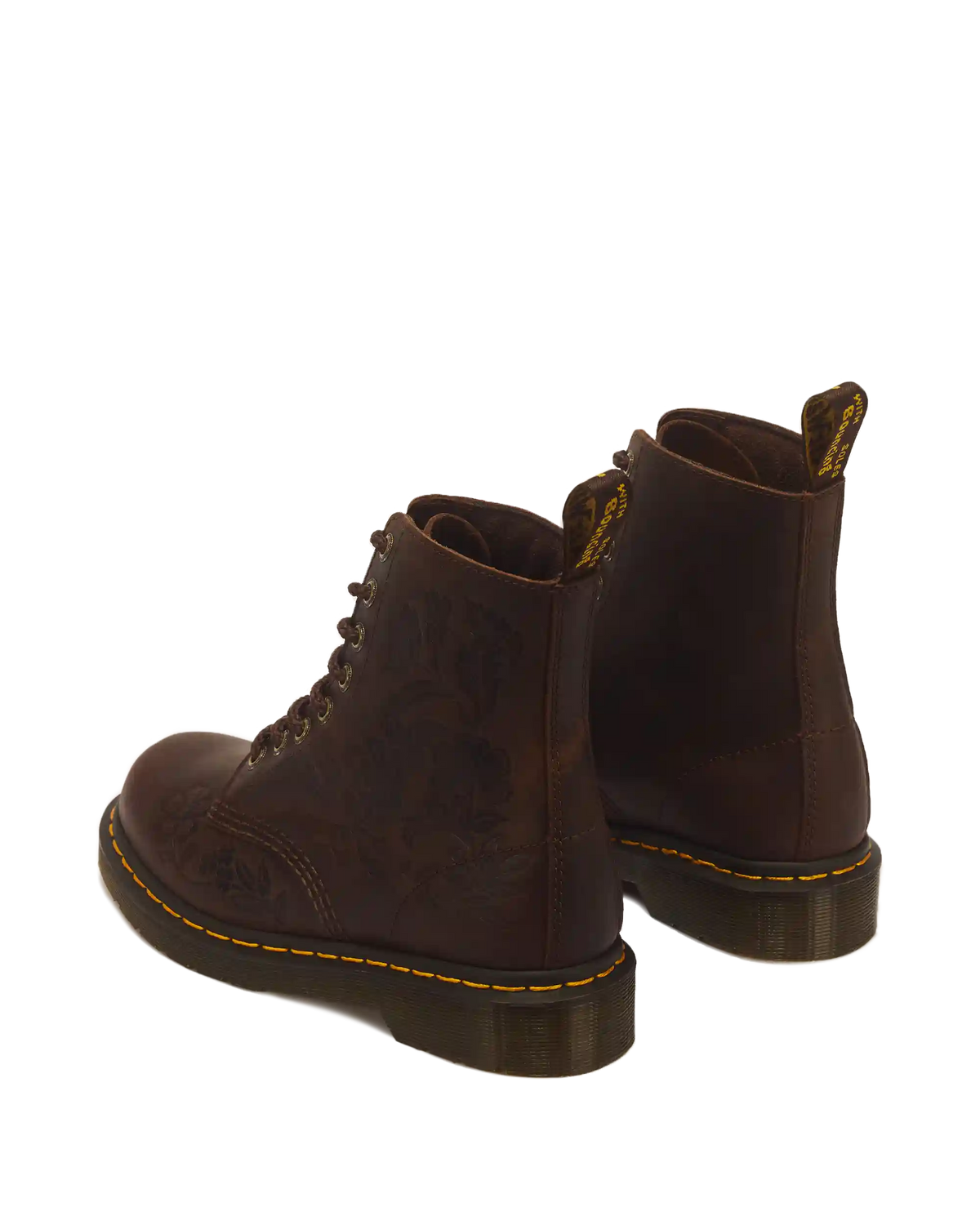 1460 Pascal Deboss Floral 8 Eye Crazy Horse Leather Boots