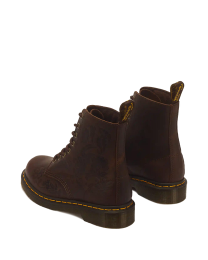 1460 Pascal Deboss Floral 8 Eye Crazy Horse Leather Boots