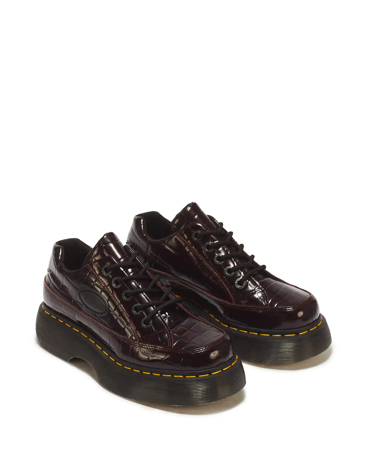 Buzz 5 Eye Croc Emboss Leather Shoes