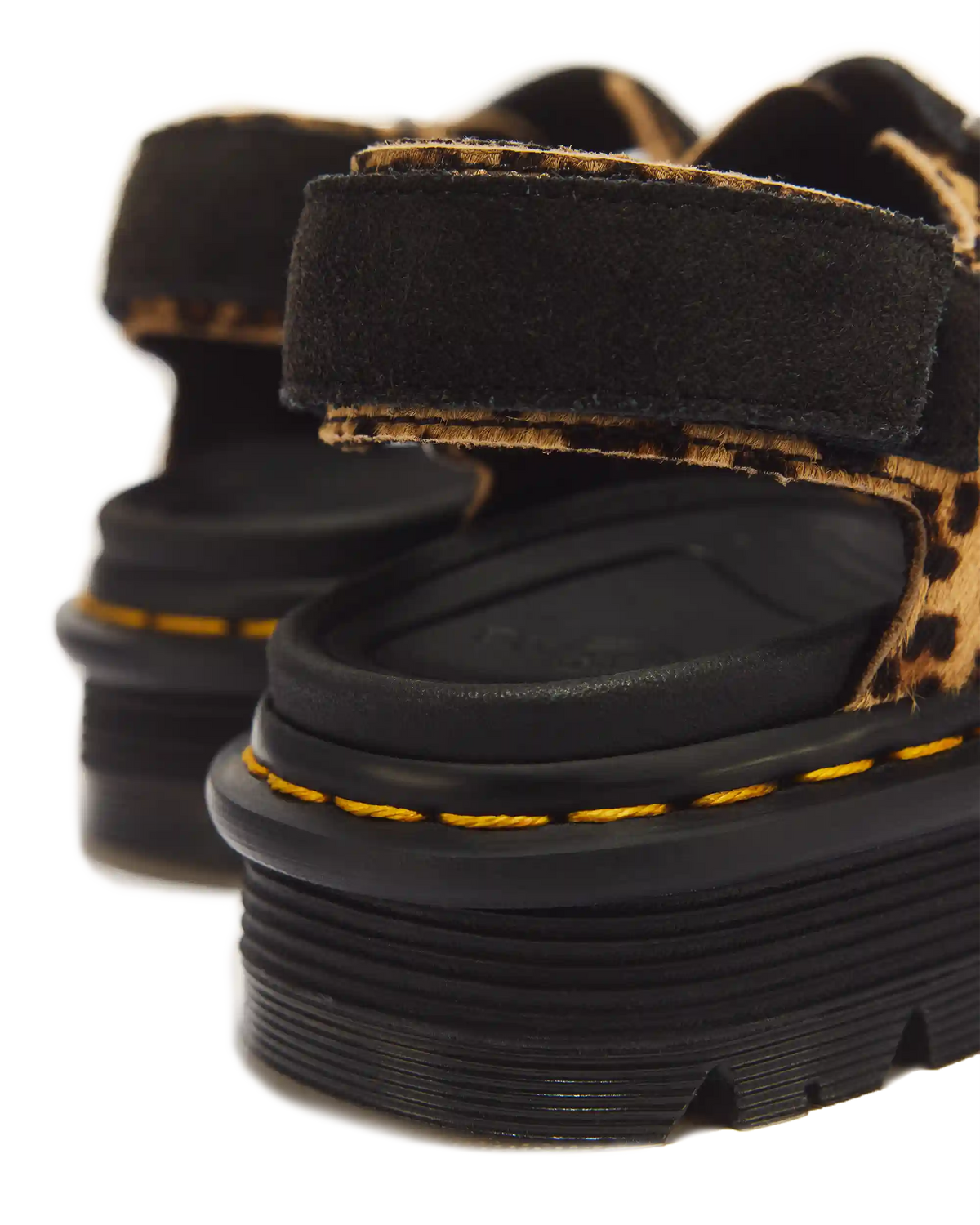 Zebzag Leopard Hair On Leather Sandals