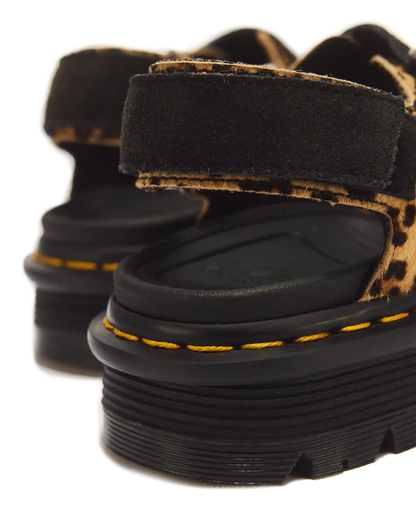 Zebzag Leopard Hair On Leather Sandals