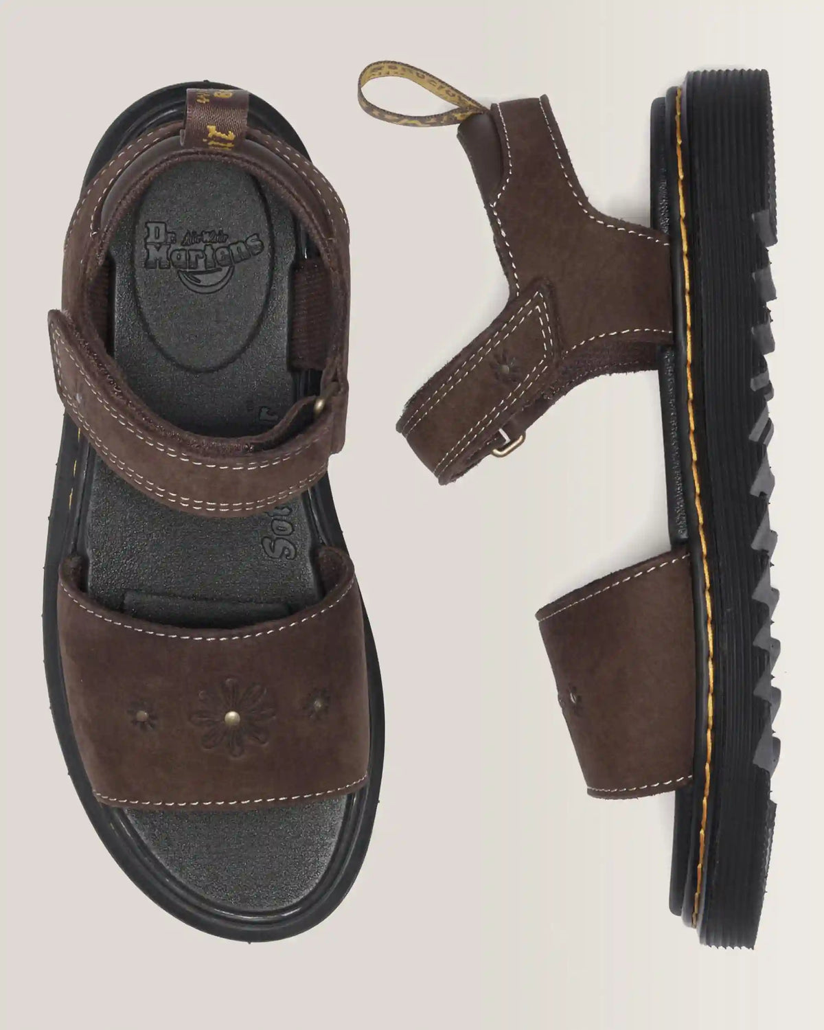 Toddler Marlowe Flower Debossed Nubuck Strap Sandals