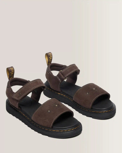 Toddler Marlowe Flower Debossed Nubuck Strap Sandals