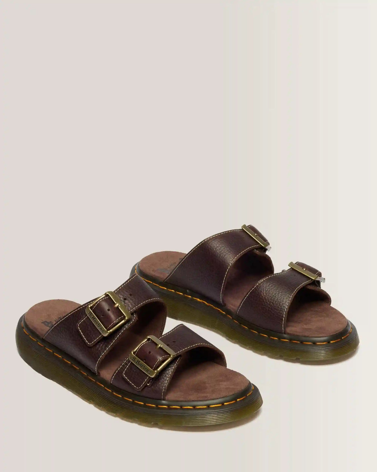 Josef Slide Grizzly Leather Sandals