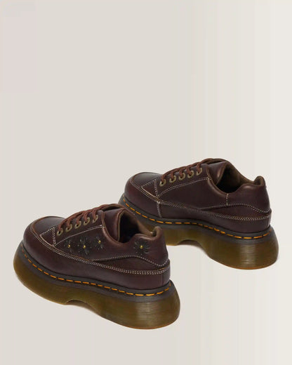 Buzz 5-Eye Flower Grizzly Leather Shoes