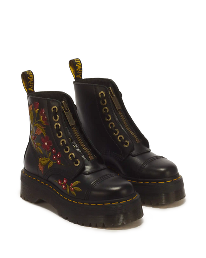 Sinclair Floral Wanama Leather Lace Up Boots